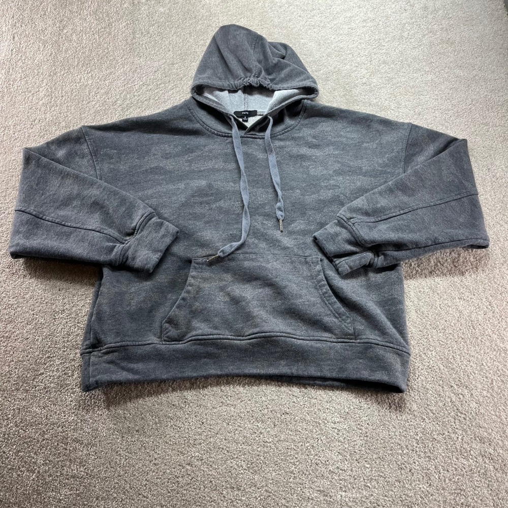 Fate Hoodie Mens Small Gray Acid Wash Oversized Cotton Blend Pullover Sweatshirt